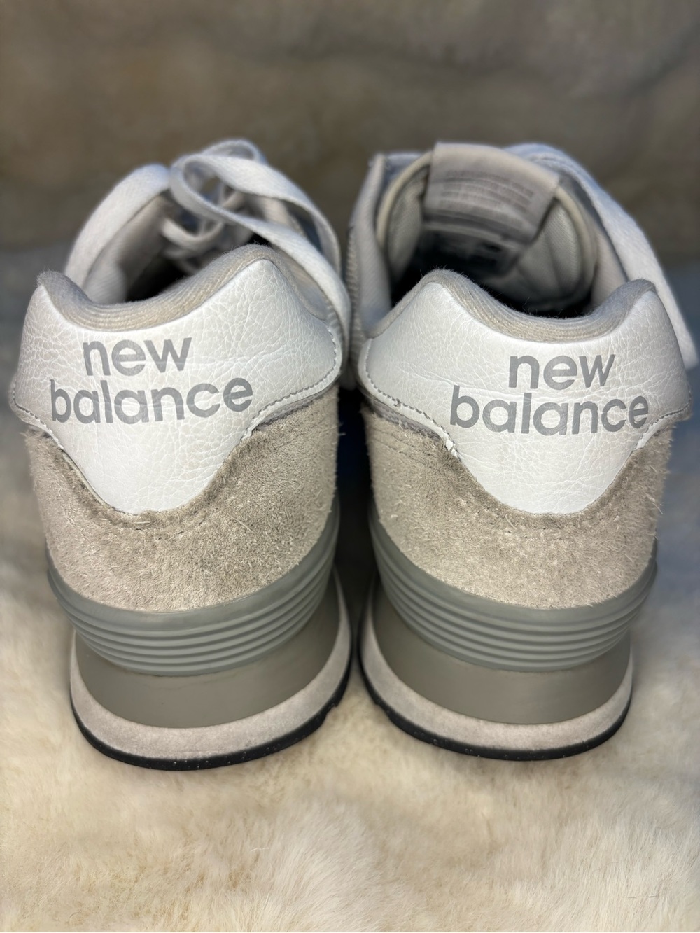 New Balance 574 Core Womens 9.5B Nimbus Cloud White Suede Sneakers WL574EVW - Picture 8 of 10